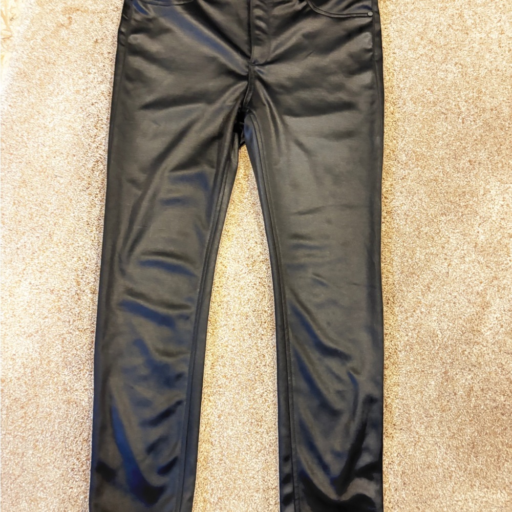 rag & bone black sateen high rise ankle skinny satin pant, 32